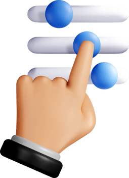 3D Hand Adjusting Settings on Slider Control png