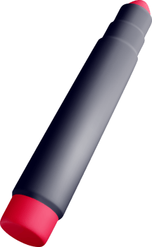 3D Black Marker with Red Tip Design png