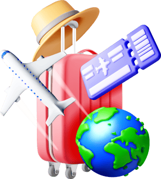 3D Travel Essentials Luggage and Accessories png