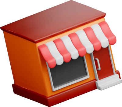 Colorful 3D Shop Front with Canopy Design png