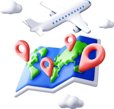 3D Air Travel and Mapping Concepts png