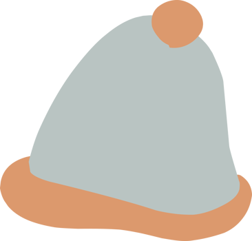 A light blue beanie hat with a fluffy pom-pom on top. png