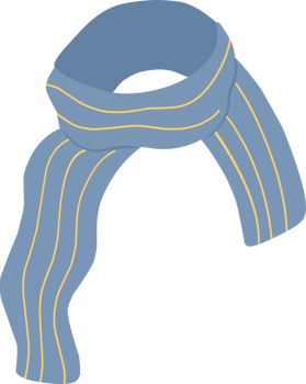 A long blue striped scarf for keeping warm in the fall. png