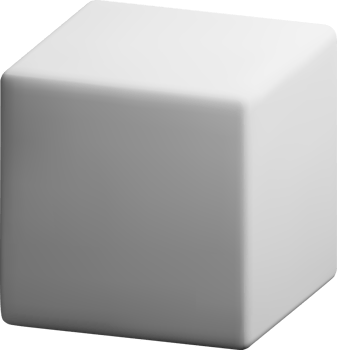 Minimalistic White Cube in 3D Space png