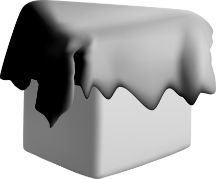 3D Box Covered with a Black Cloth Design png