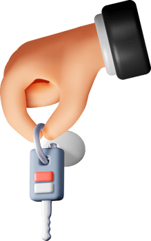 3D Hand Holding a Key with Keychain Details png