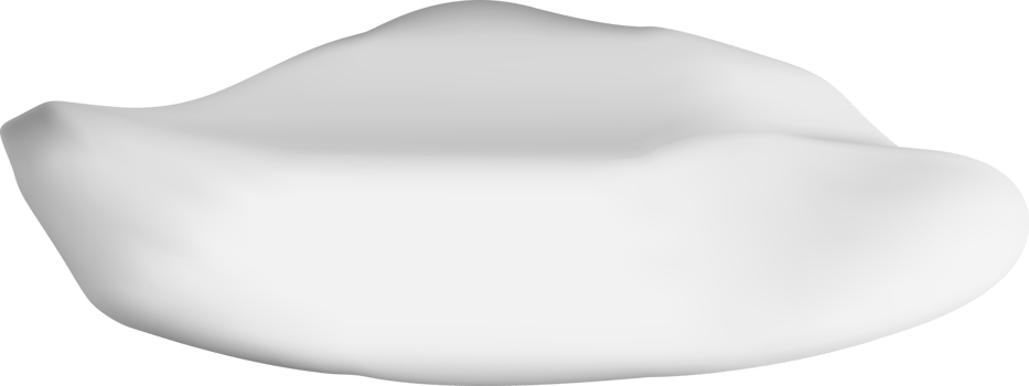 3D Glossy White Lip Form for Design Use png