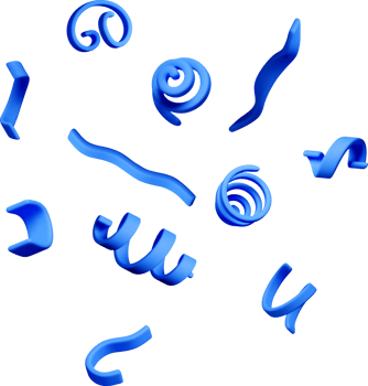 Dynamic Blue 3D Shapes in Motion png