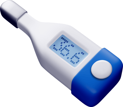 3D Digital Thermometer in Realistic Style png