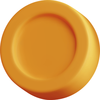 3D Render of a Smooth Yellow Circular Object png