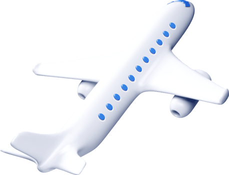 Stylized 3D Airplane Model in Flight View png
