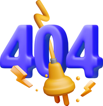 3D Error Symbol with Plug and Lightning Bolts png