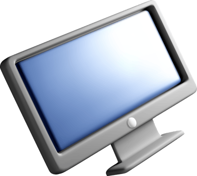 Stylized 3D Computer Monitor Design Concept png