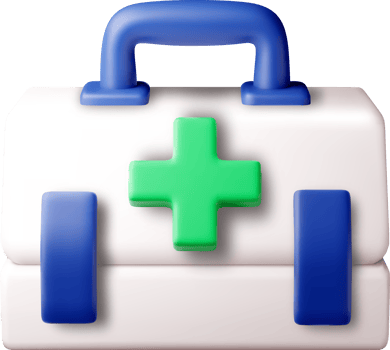 Colorful 3D Medical First Aid Kit Design png