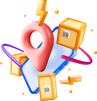 3D Mobile Location and Delivery Concept Art png