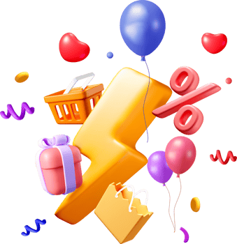 Dynamic 3D Sale with Gifts and Balloons png