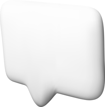 Curved 3D Speech Bubble in White Color png
