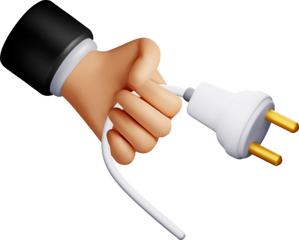 3D Hand Holding Electric Plug Illustration png