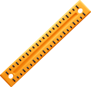 3D Orange Ruler with Measurement Markings png