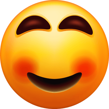 3D Smiling Emoji with Cheeks and Eyes Closed png