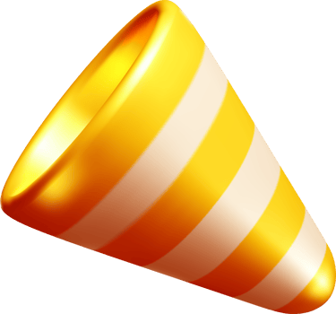 3D Cone Shape with Striped Pattern Design png