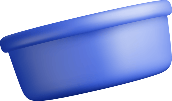 3D Blue Container with Smooth Curves png