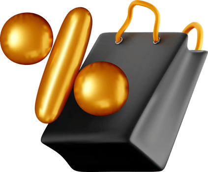 3D Shopping Bag with Decorative Elements. png