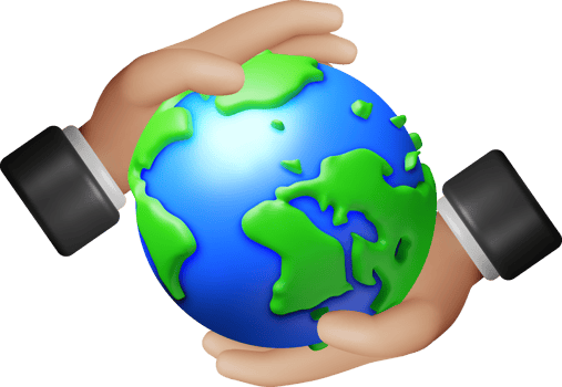 Hands Cradling a 3D Earth Globe Illustration png
