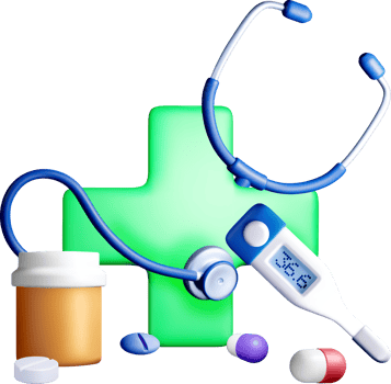 3D Medical Tools and Supplies Illustration png