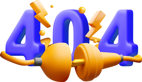 Colorful 3D Error 404 Illustration Design png