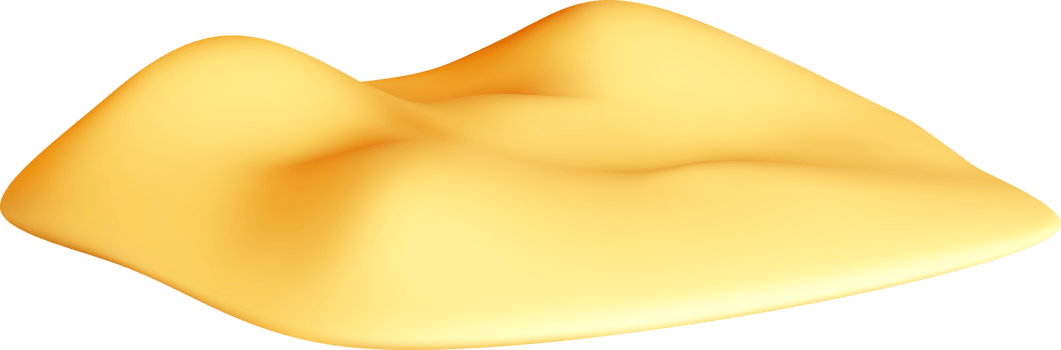 3D Soft Yellow Surface in Abstract Shape png