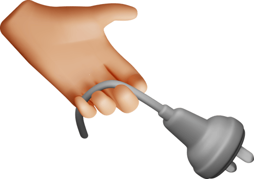 Hand Holding Electrical Plug in 3D Design png