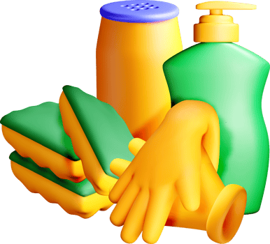 Colorful 3D Cleaning Supplies png