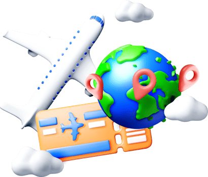 3D Illustration of Travel Elements and Passport png