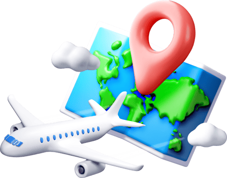 3D Air Travel and Navigation with a Map png