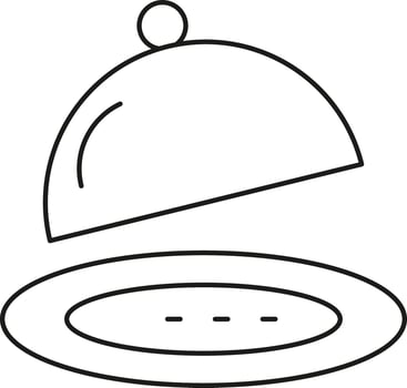 Simple line art of a covered dish ready to serve vector