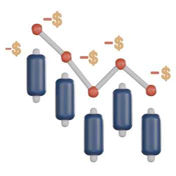 3D Investment icon concept. stock chart for sell png