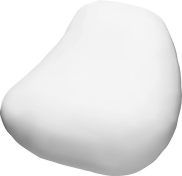 Smooth 3D White Shape with Organic Curves png