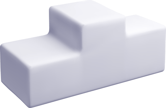 3D Abstract Block Shape in White Color png
