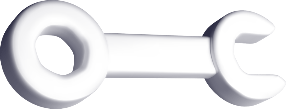 3D Wrench Model in White Color Scheme png