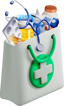 3D Medical Supply Bag with Essential Items png