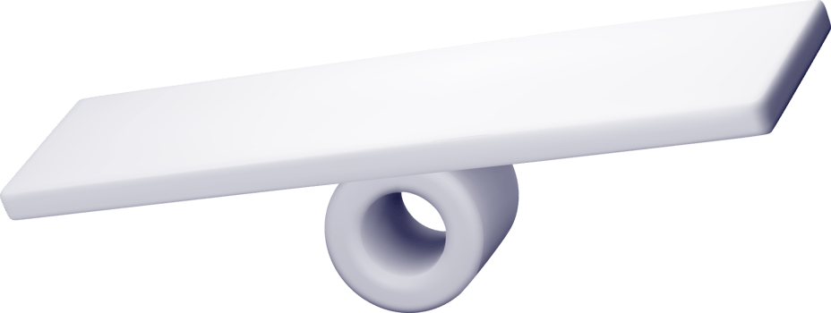 Minimalist White 3D See-Saw Sculpture Design png