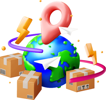 3D Global Shipping and Delivery Concept png