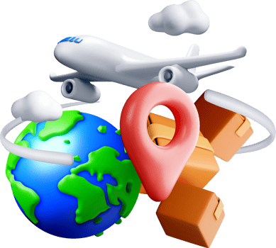 3D Global Travel and Shipping Concept Illustration png