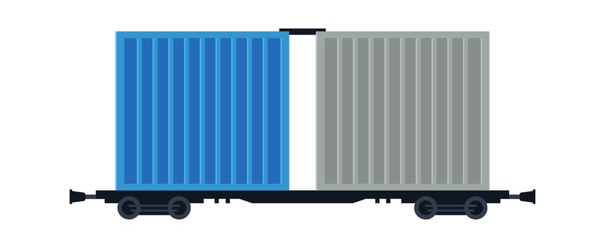 Metal containers flat icon Trains with freight wagons vector