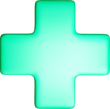 3D Glowing Green Plus Sign Icon Design png