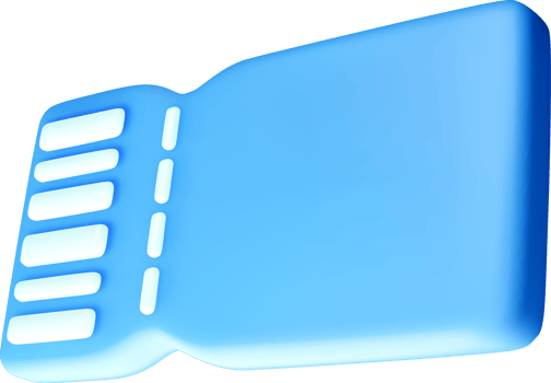 3D Model of a Blue Plastic Comb Design png