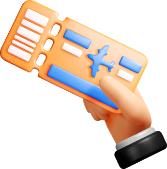 Hand Holding an Airplane Ticket in 3D Style png