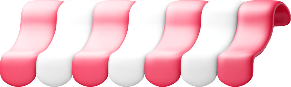 3D Waves of Pink and White Curves png