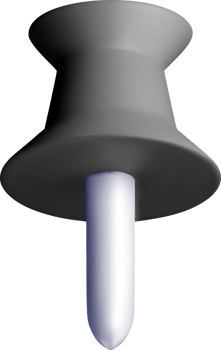 3D Black and White Push Pin Illustration png